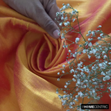 Gold, Pink 100% Pure Silk Dupioni Fabric By The Metre