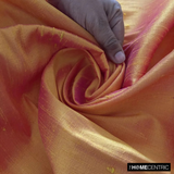 Gold, Pink 100% Pure Silk Dupioni Fabric By The Metre