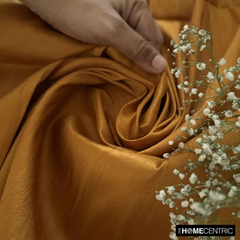 Golden Yellow 100% Pure Silk Dupioni Fabric By The Metre