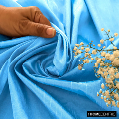 Blue Art Silk/Faux Silk Fabric by the Metre, 1 Metre Blue Silk Fabric
