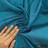 Peacock Blue Art Silk / Faux Silk Fabric By The Metre