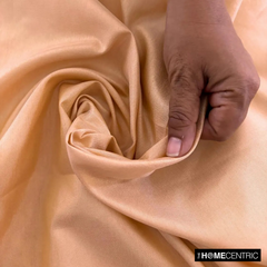 Melon Orange Art Silk / Faux Silk Fabric By The Metre