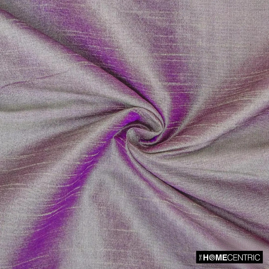 Cream & Purple Art Silk/Faux Silk Fabric by the Metre, 1 Metre Cream Silk Fabric