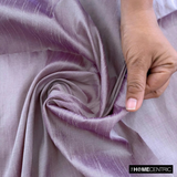 Cream & Purple Art Silk/Faux Silk Fabric by the Metre, 1 Metre Cream Silk Fabric