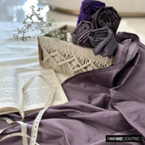 Cream & Purple Art Silk/Faux Silk Fabric by the Metre, 1 Metre Cream Silk Fabric