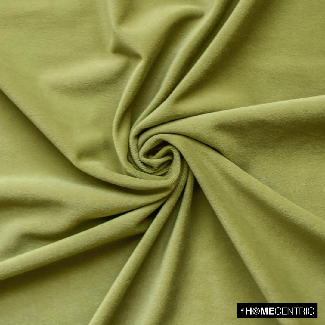 Light Olive High Quality Plush Velvet Fabric by the Metre, 1 Metre Green Velvet Fabric