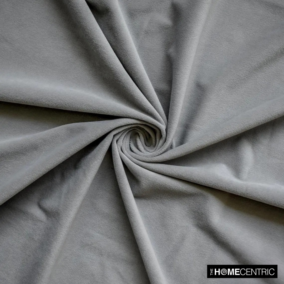 Light Grey High Quality Plush Velvet Fabric by the Metre, 1 Metre Gray Velvet Fabric