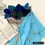 Ocean Blue Silk Dupioni Fabric By The Metre