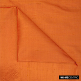 Saffron Orange 100% Pure Silk Dupioni Fabric By The Metre