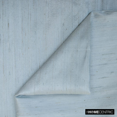 Ice Blue 100% Pure Silk Dupioni Fabric By The Metre