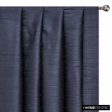 Midnight Blue 100% Pure Silk Dupioni Fabric By The Metre