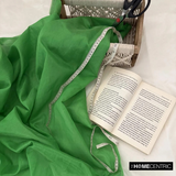 Emerald Green Art Silk / Faux Silk Fabric By The Metre