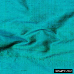 Turquoise Green 100% Pure Silk Dupioni Fabric By The Metre
