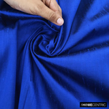 Royal Blue 100% Pure Silk Dupioni Fabric By The Metre