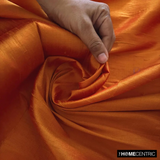 Saffron Orange 100% Pure Silk Dupioni Fabric By The Metre