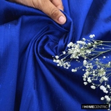 Royal Blue 100% Pure Silk Dupioni Fabric By The Metre