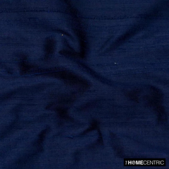 Navy Blue 100% Pure Silk Dupioni Fabric By The Metre