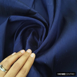 Navy Blue 100% Pure Silk Dupioni Fabric By The Metre