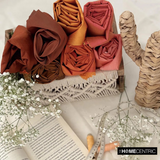 Coral Orange Art Silk / Faux Silk Fabric By The Metre