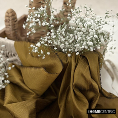 Dark Gold Art Silk/Faux Silk Fabric by the Metre, 1 Metre Gold Silk Fabric
