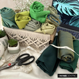 Teal and Yellow Art Silk / Faux Silk Fabric By The Metre