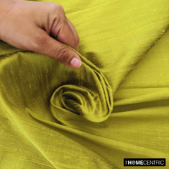 Chartreuse 100% Pure Silk Dupioni Fabric By The Metre