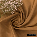 Dark Tan Art Silk / Faux Silk Fabric By The Metre