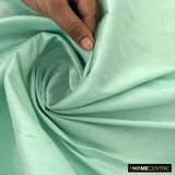 Mint Green 100% Pure Silk Dupioni Fabric By The Metre