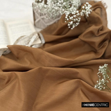 Dark Tan Art Silk / Faux Silk Fabric By The Metre