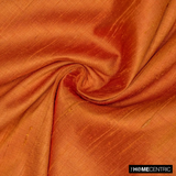 Saffron Orange 100% Pure Silk Fabric By The Metre