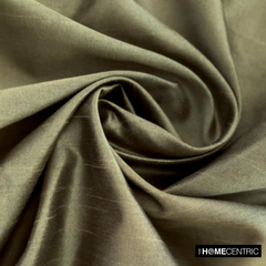 Dull Olive Green Art Silk / Faux Silk Fabric By The Metre