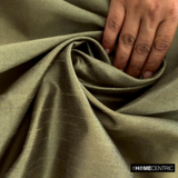 Dull Olive Green Art Silk / Faux Silk Fabric By The Metre