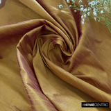 Gold And Purple Art Silk / Faux Silk Fabric By The Metre