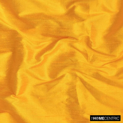 Bright Saffron Yellow 100% Pure Silk Dupioni Fabric By The Metre