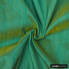 Aqua And Yellow Faux Silk Fabric By The Metre, 42 inches Aqua And Yellow Silk Fabric