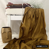 Copper Art Silk / Faux Silk Fabric By The Metre