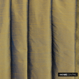 Gold And Turquoise Blue Art Silk / Faux Silk Fabric By The Metre