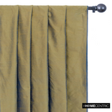 Gold And Turquoise Blue Art Silk / Faux Silk Fabric By The Metre