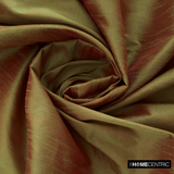 Green And Orange Art Silk / Faux Silk Fabric By The Metre