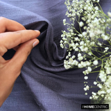 Midnight Blue 100% Pure Silk Dupioni Fabric By The Metre