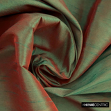 Green & Red Art Silk/Faux Silk Fabric by the Metre, 1 Metre Green Silk Fabric