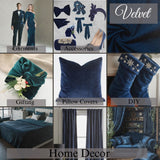 Dusky Blue High Quality Plush Velvet Fabric by the Metre, 1 Metre Blue Velvet Fabric