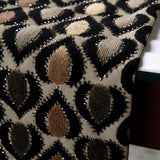 Peacock Art Deco - Velvet Black, Brown Decorative Table Runners