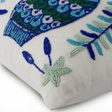 Fish Tales - Silk Blue Decorative Lumbar Cushion Cover