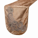 Paisley Swirl - Gold Velvet Decorative Table Runners