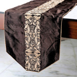 Maahru - Brown Silk Decorative Table Runners