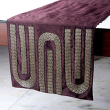 Silver Pipe - Silk Dupioni Purple, Silver Decorative Table Runners