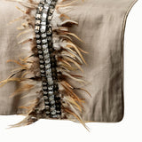 Feather Dream - Beige Linen Decorative Table Runners