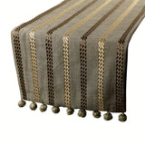 Subtle Stripes - Taupe Green Linen Decorative Table Runners