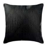 Black Diamond - Black Faux Leather Throw Cushion Cover